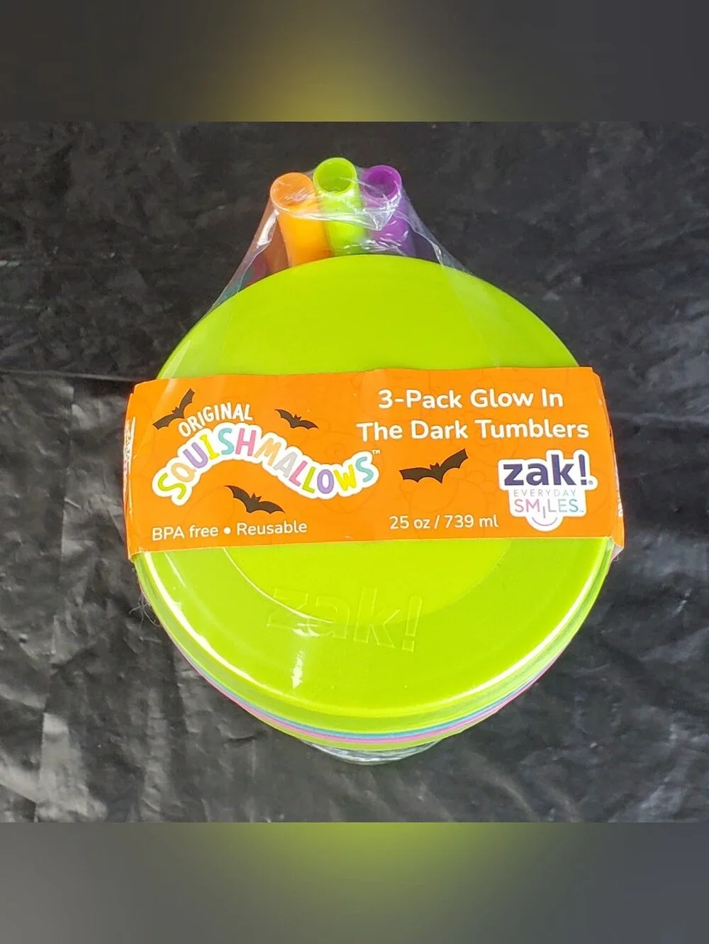Zak! Jazwares Squishmallows Halloween Glow In The Dark Tumbler Cup Set - NWT